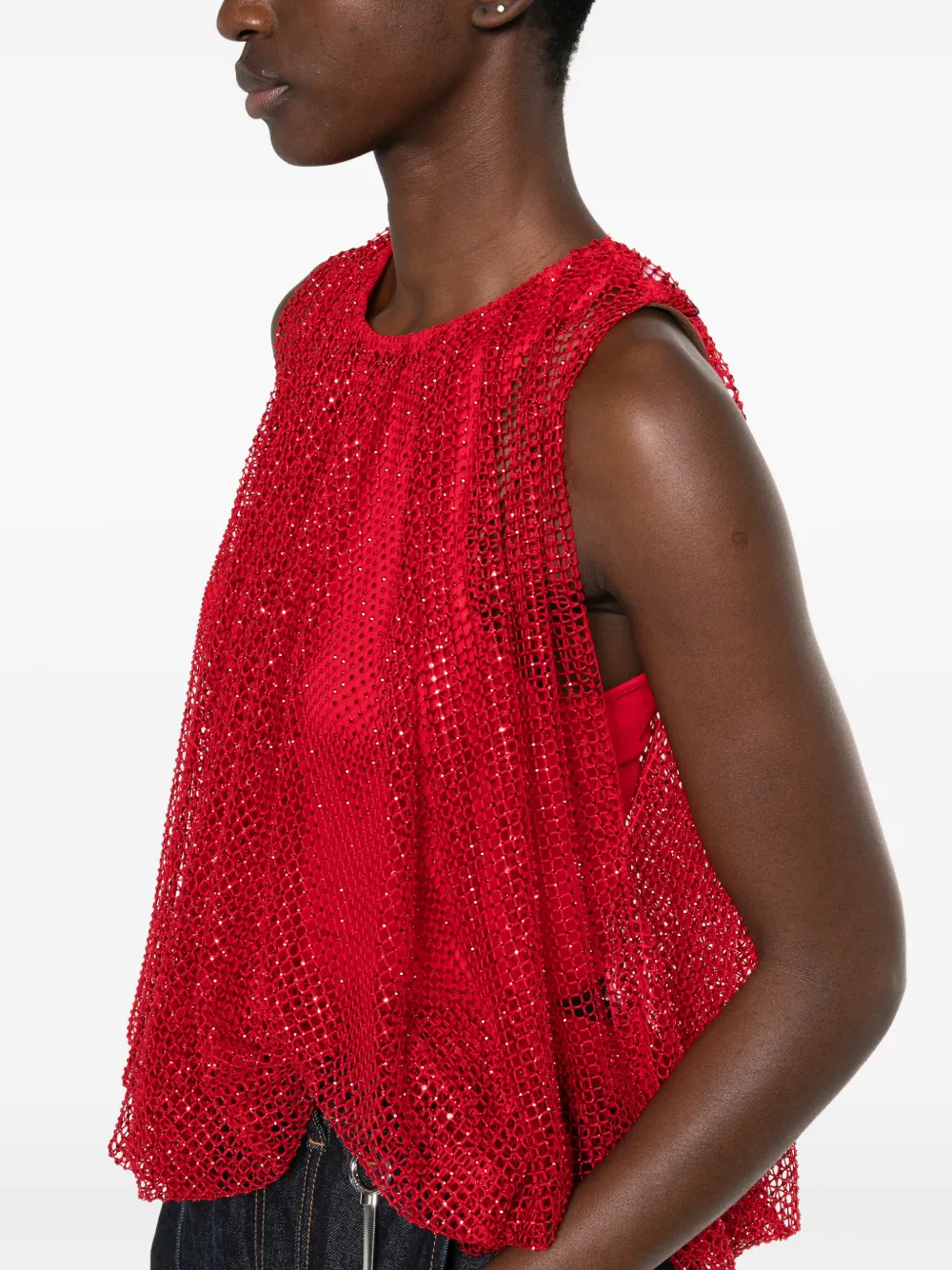 Sportmax Top met mesh Rood