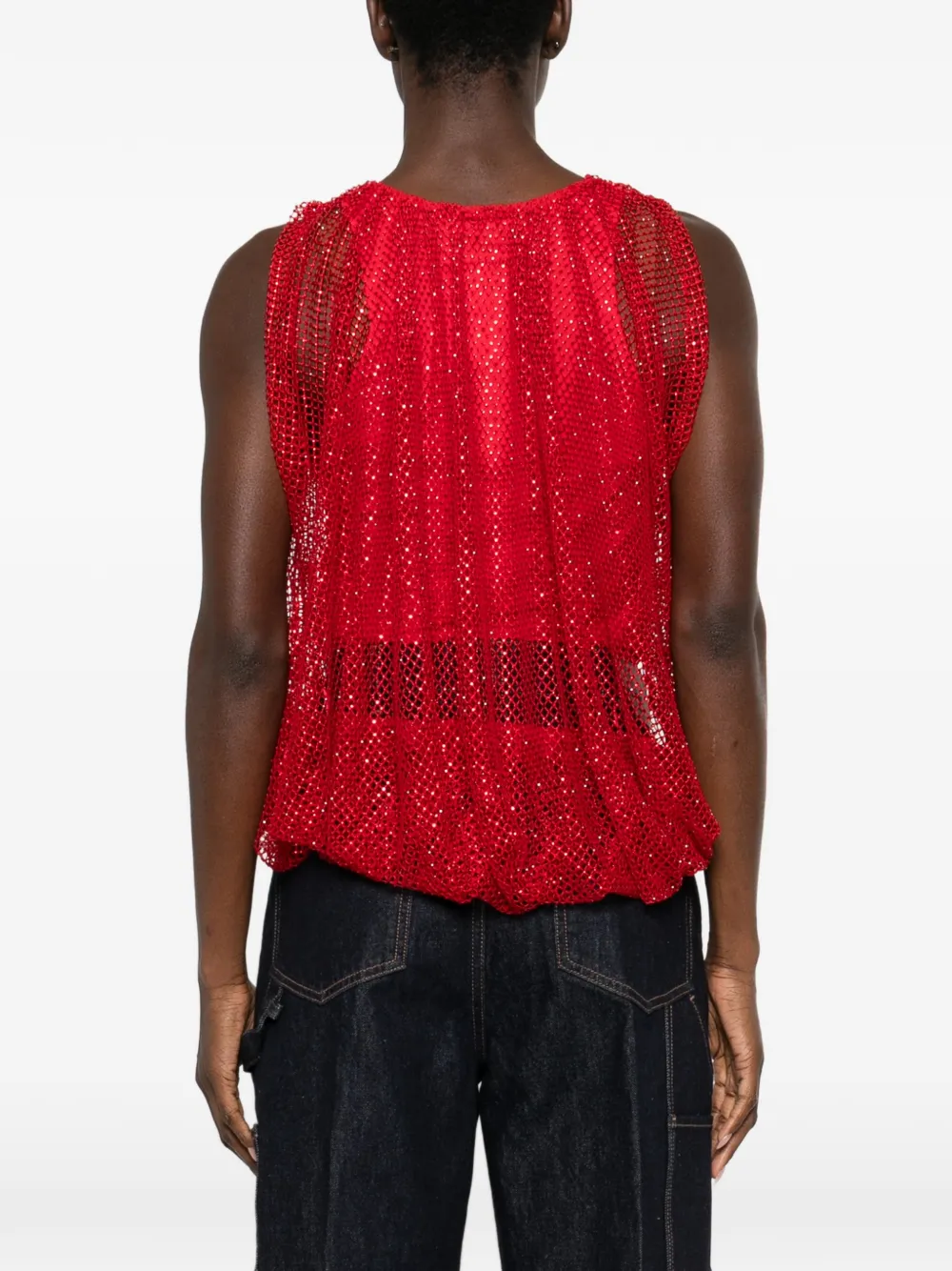 Sportmax Top met mesh Rood