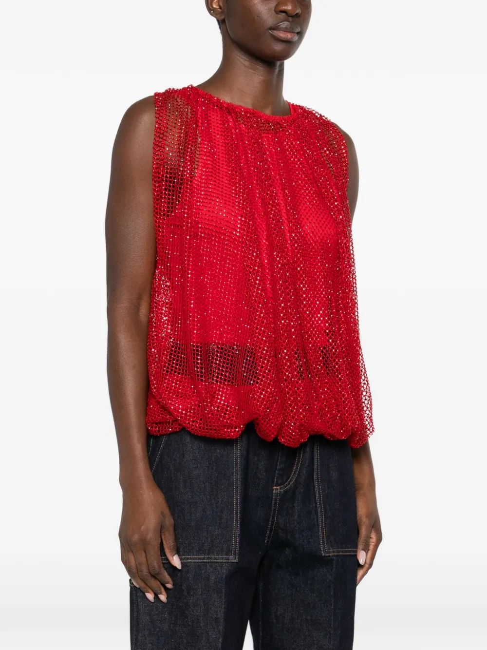  Sportmax Mesh Top - Red 