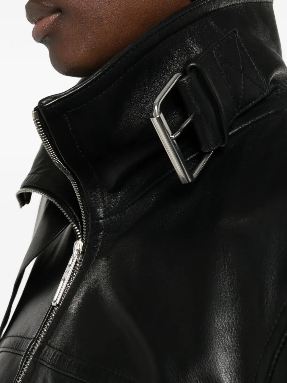 Sportmax Leren jack Zwart