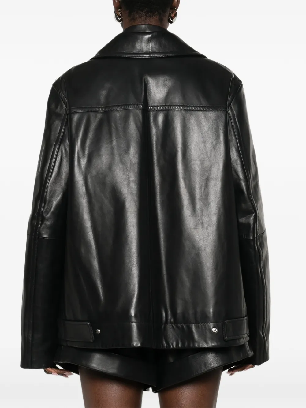 Sportmax Leren jack Zwart