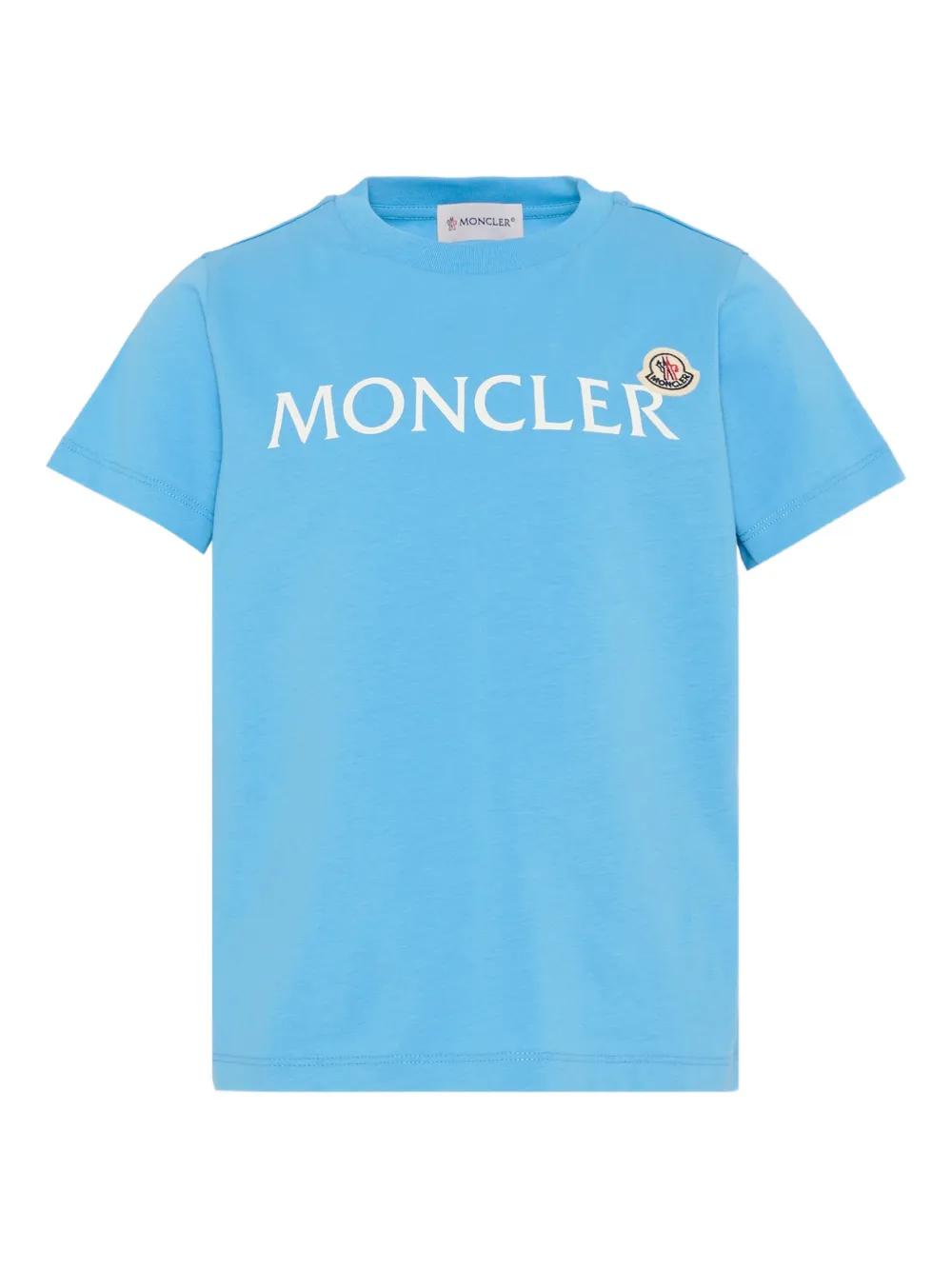 Moncler Enfant T-shirt met logoprint Blauw