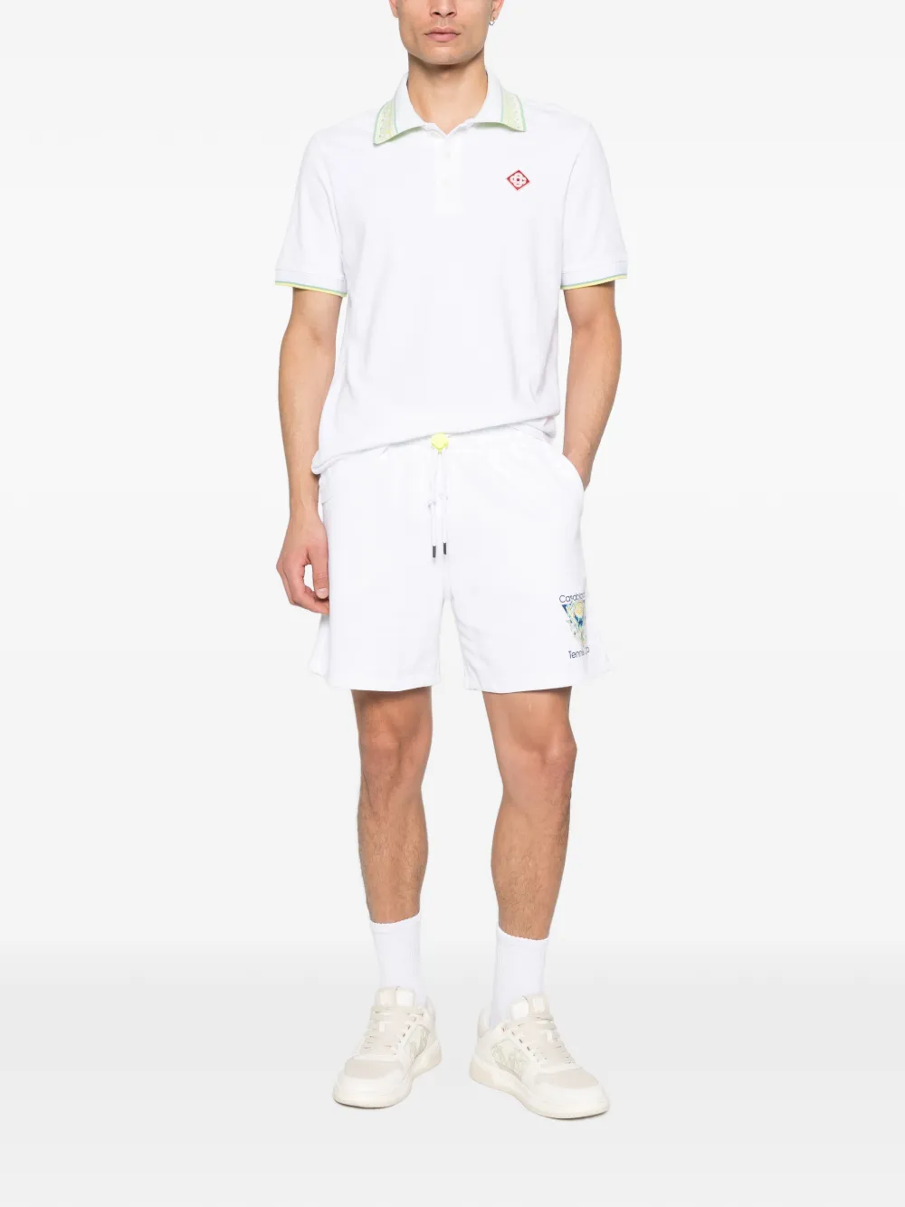 Casablanca Laurel trim-collar polo shirt - Wit