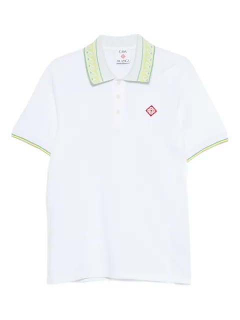 Casablanca Laurel trim-collar polo shirt