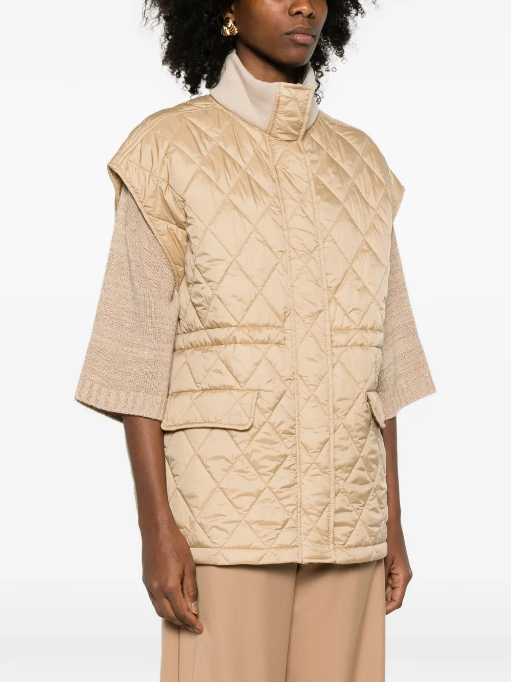  Fabiana Filippi Quilted-pattern Gilet - Neutrals 