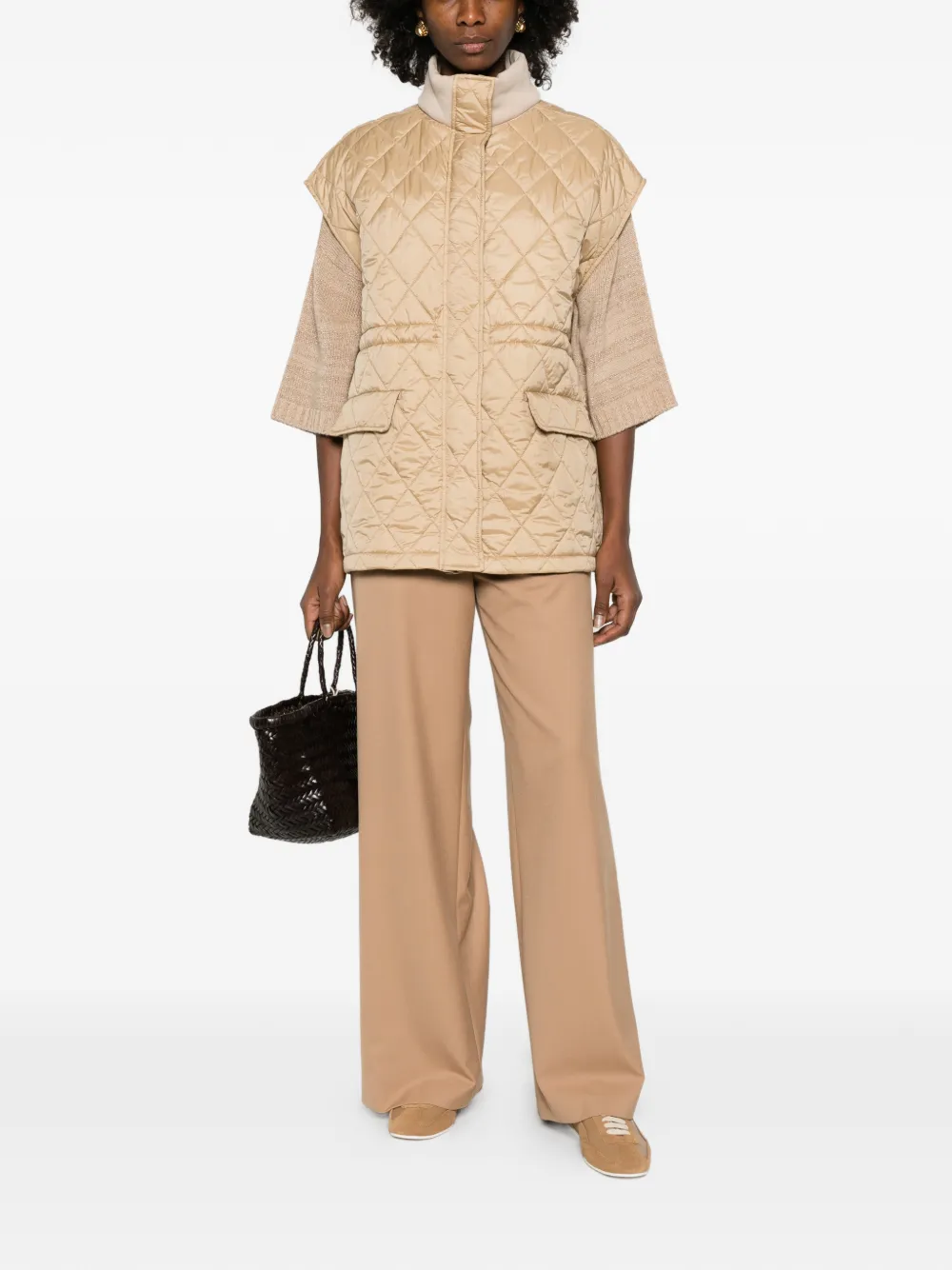  Fabiana Filippi Quilted-pattern Gilet - Neutrals 