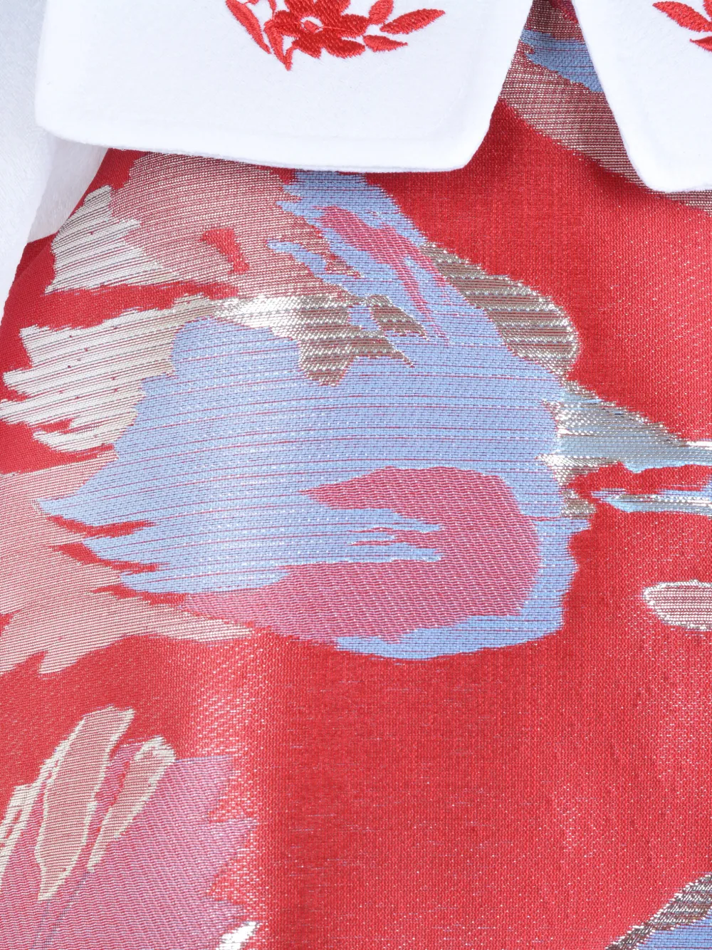 Hucklebones London Shiftjurk met geborduurde bloemen Rood