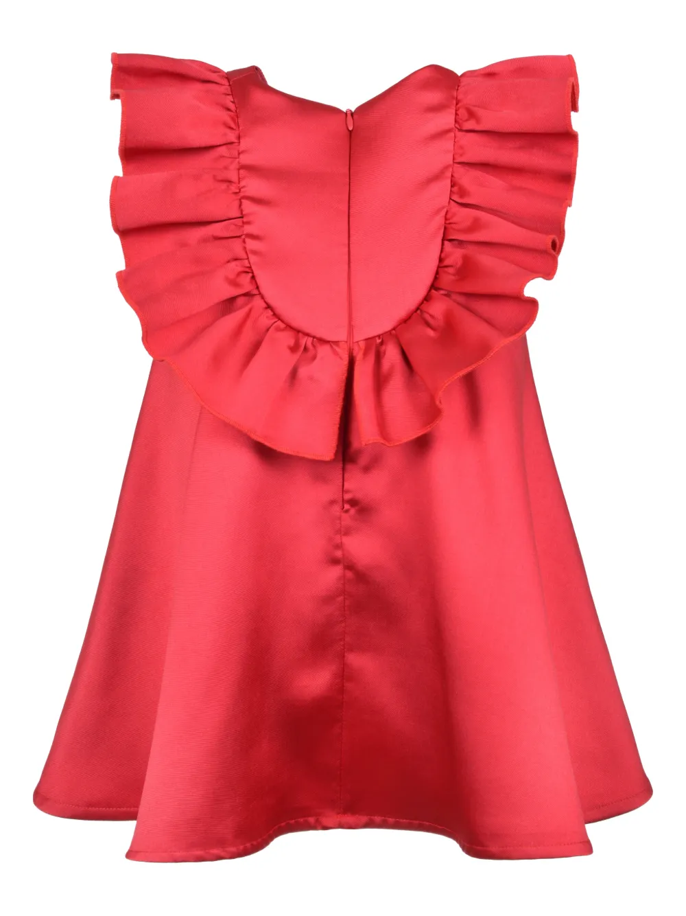 red trapeze dress TRAPEZE SHORT SLEEVE CREPE DRESS IN RED | CULT MIA