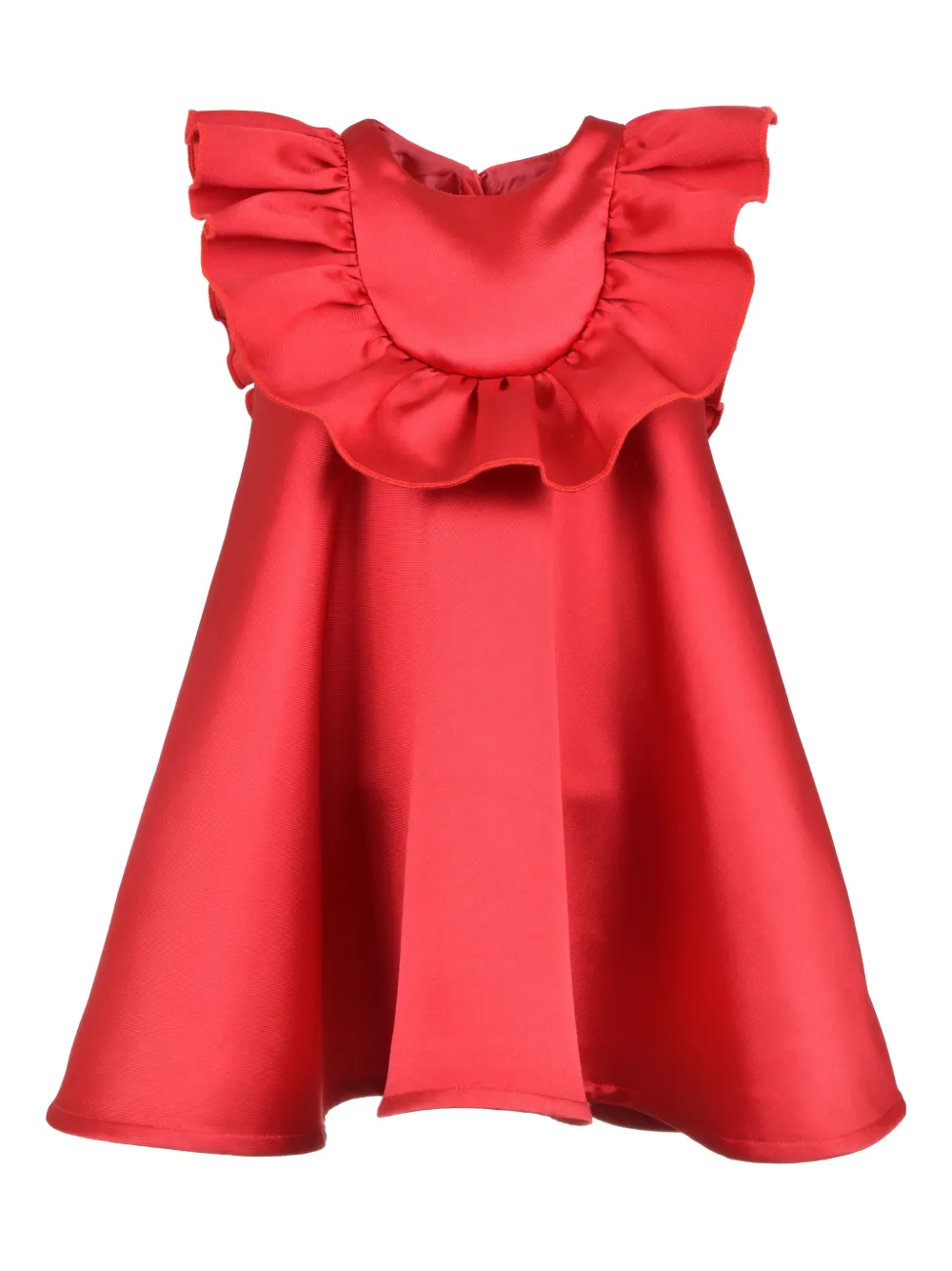 Hucklebones London ruffle bib trapeze dress - Rosso