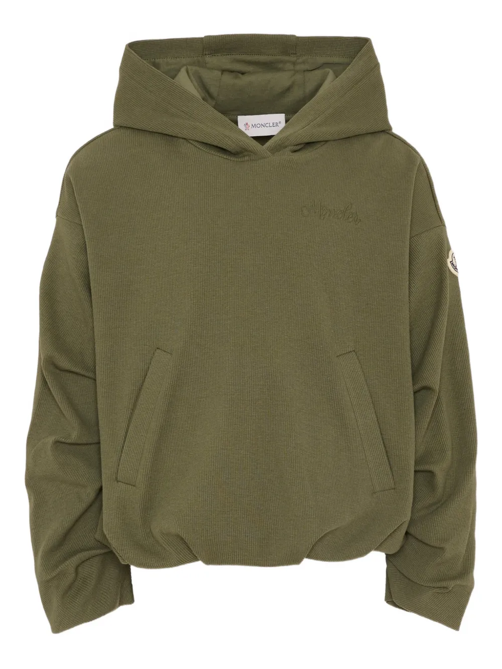 Moncler Enfant Hoodie met borduurwerk Groen