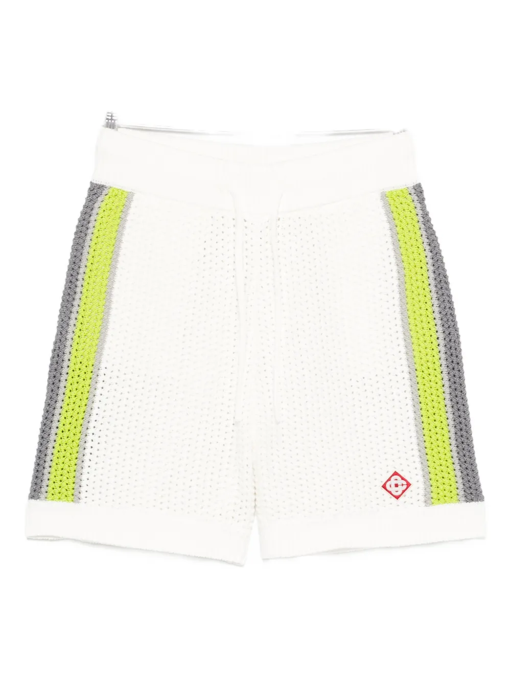 Casablanca striped crochet shorts - Bianco