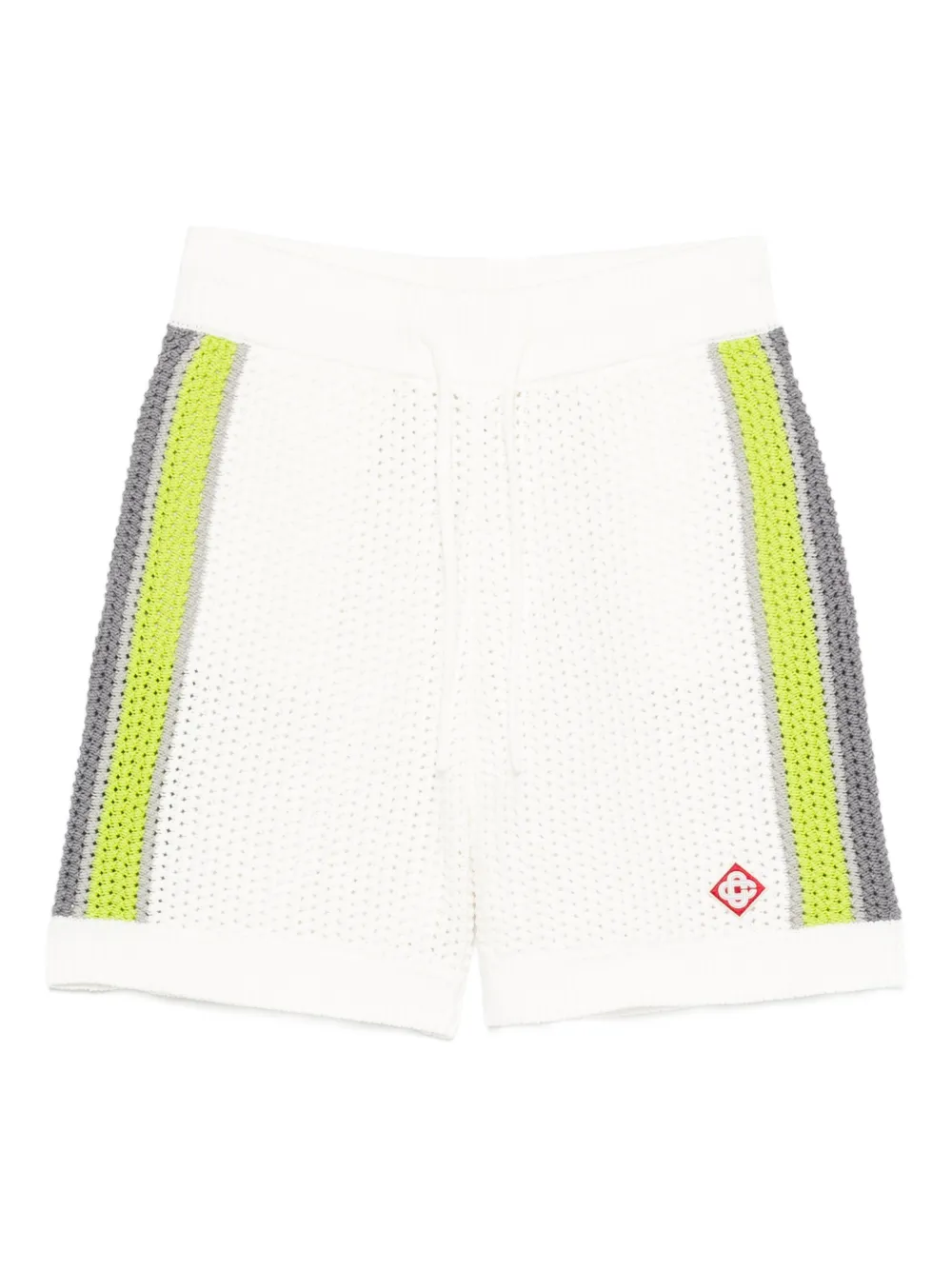 Casablanca striped crochet shorts - Bianco