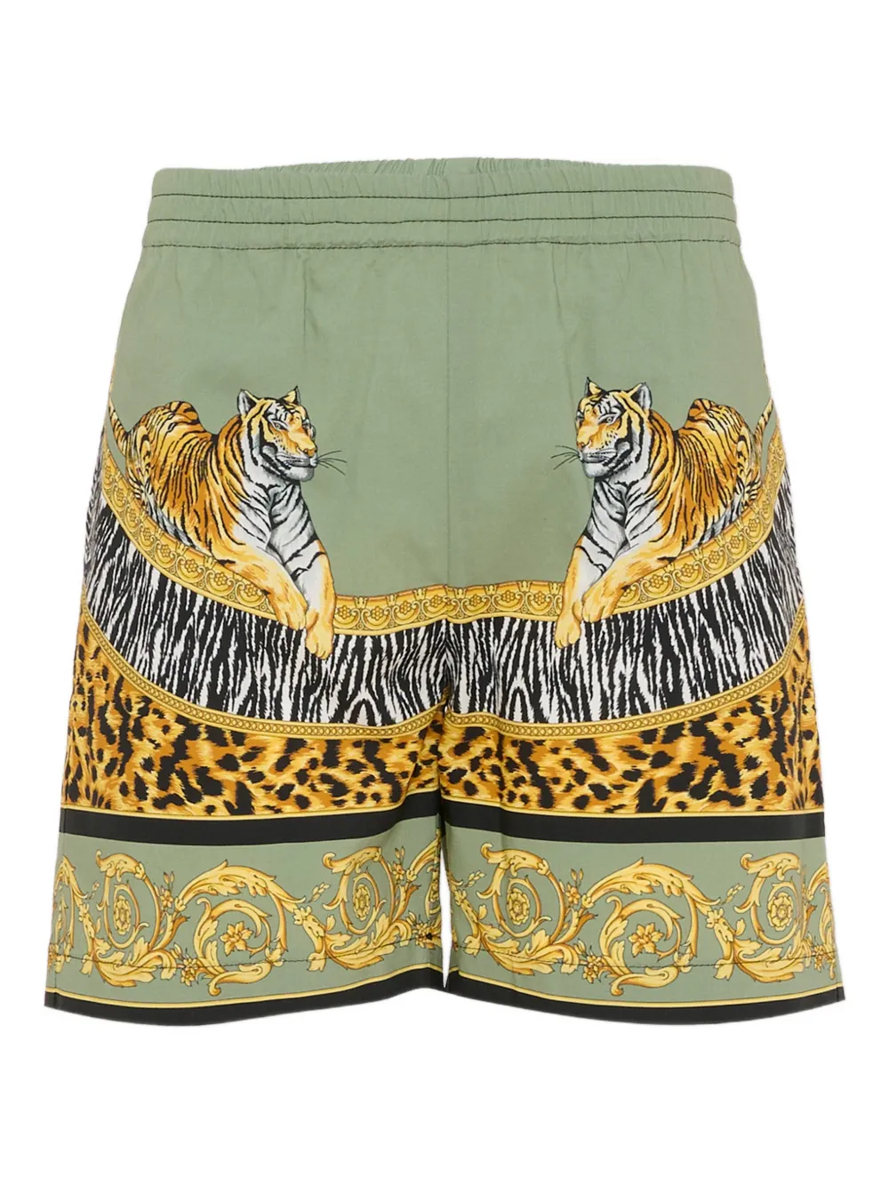 Versace Kids tiger-print shorts - Green