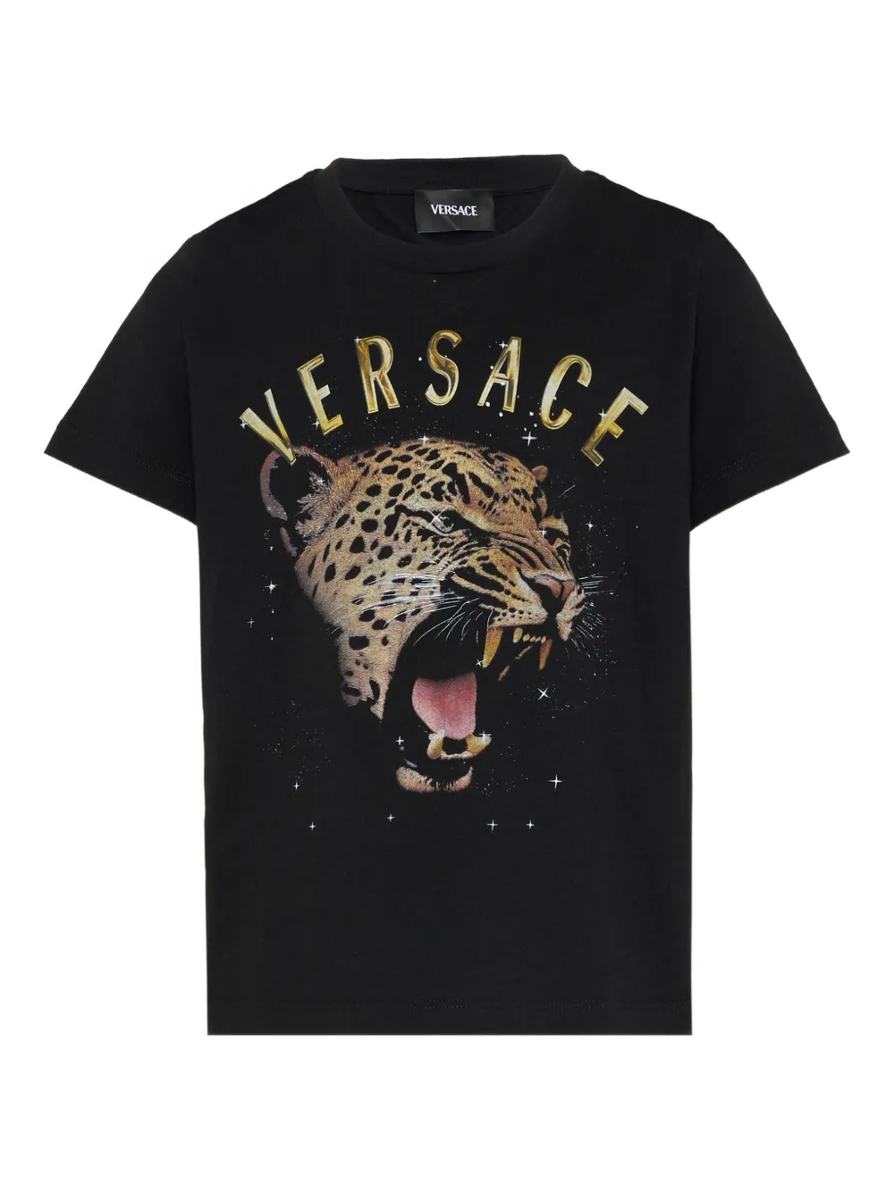 Versace Kids leopard-graphic short-sleeve T-shirt - Nero