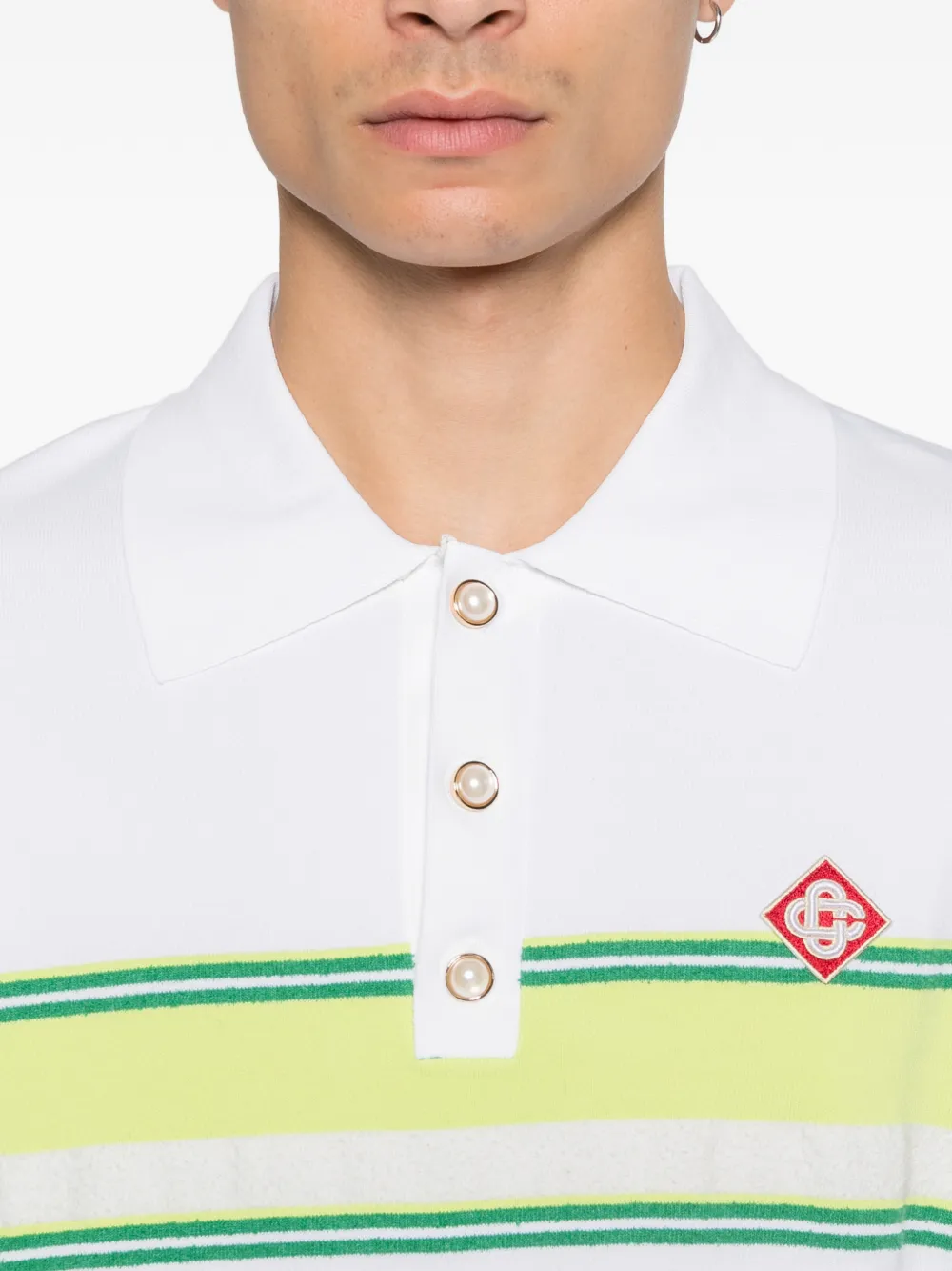 Casablanca Gestreept poloshirt Wit