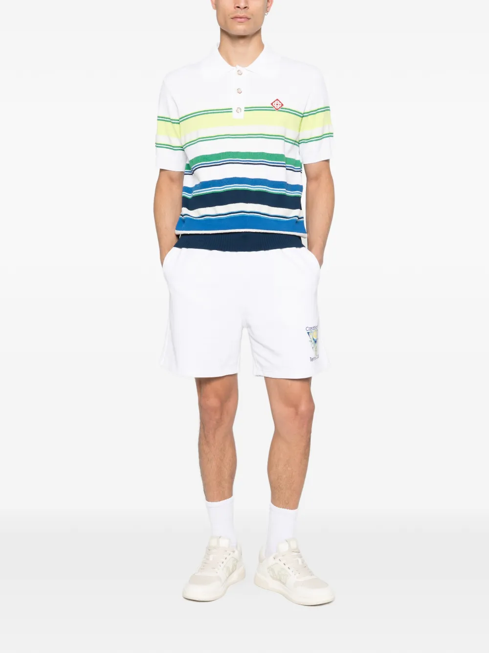 Casablanca striped polo shirt - Wit
