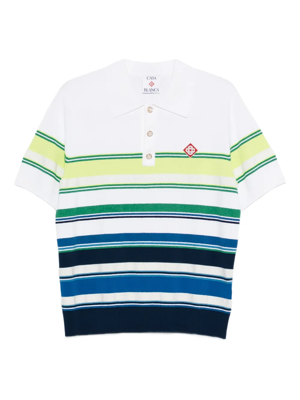 Casablanca striped polo shirt - Bianco