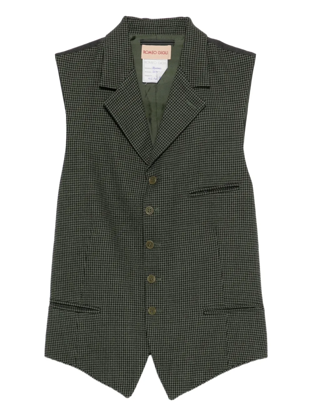 Romeo Gigli Pre-Owned Gilet con motivo pied-de-poule 1997-1998 - Verde