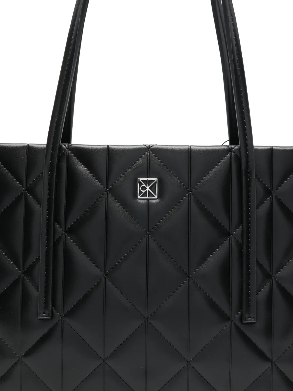 Calvin Klein Shopper met logoplakkaat Zwart