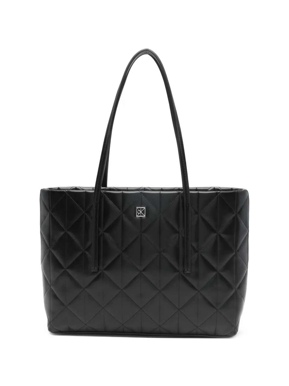 Calvin Klein small logo-plaque tote bag - Nero