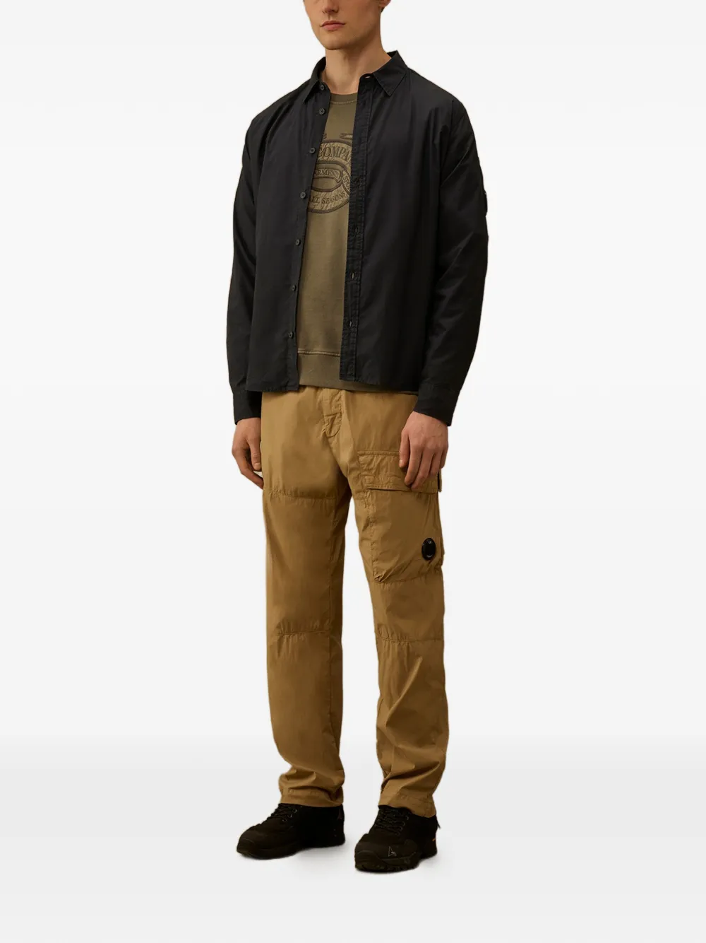 C.P. Company 50 Fili cargo broek met lensdetail Beige