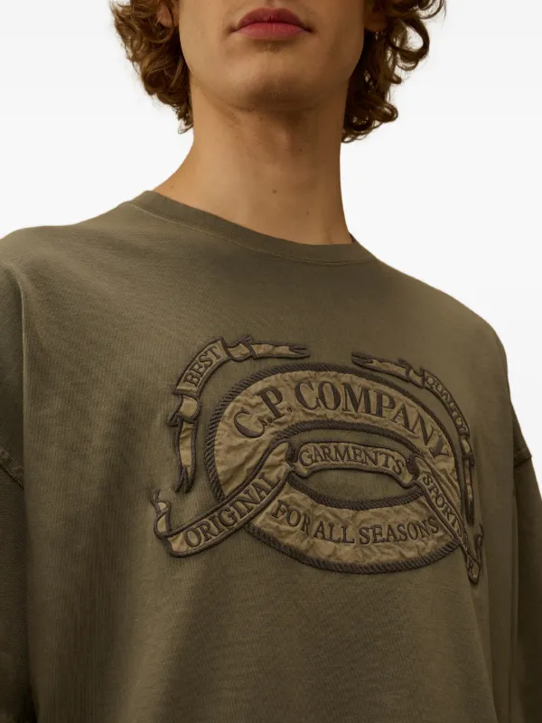 C.P. Company 20/1 Jersey Short Sleeve Boxy Logo T-shirt | Green