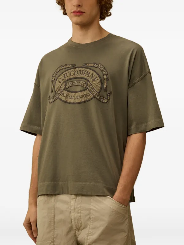 C.P. Company 20/1 Jersey Short Sleeve Boxy Logo T-shirt | Green