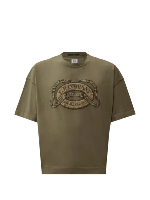C.P. Company 20/1 Jersey Short Sleeve Boxy Logo T-shirt in Green