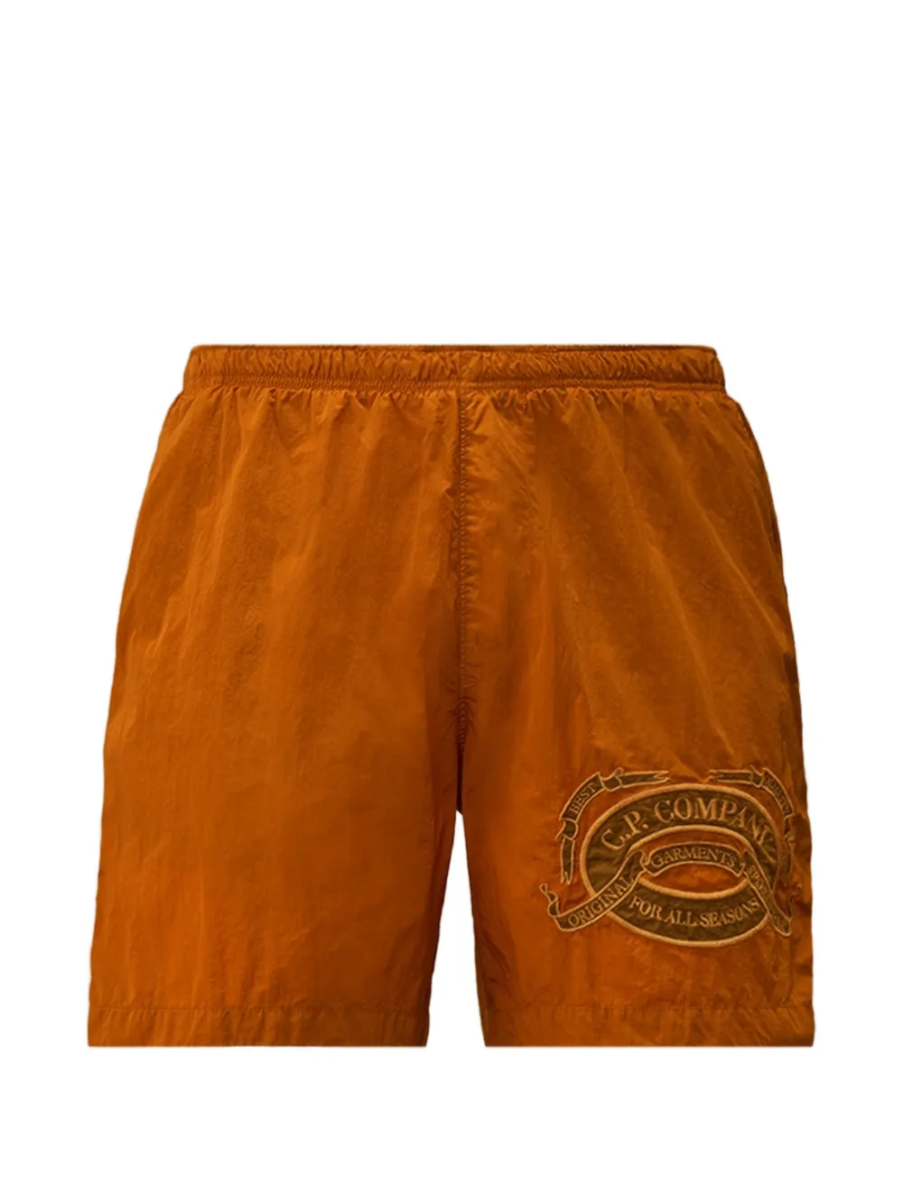 C.P. Company Eco-Chrome R logo-patch swim shorts - Arancione