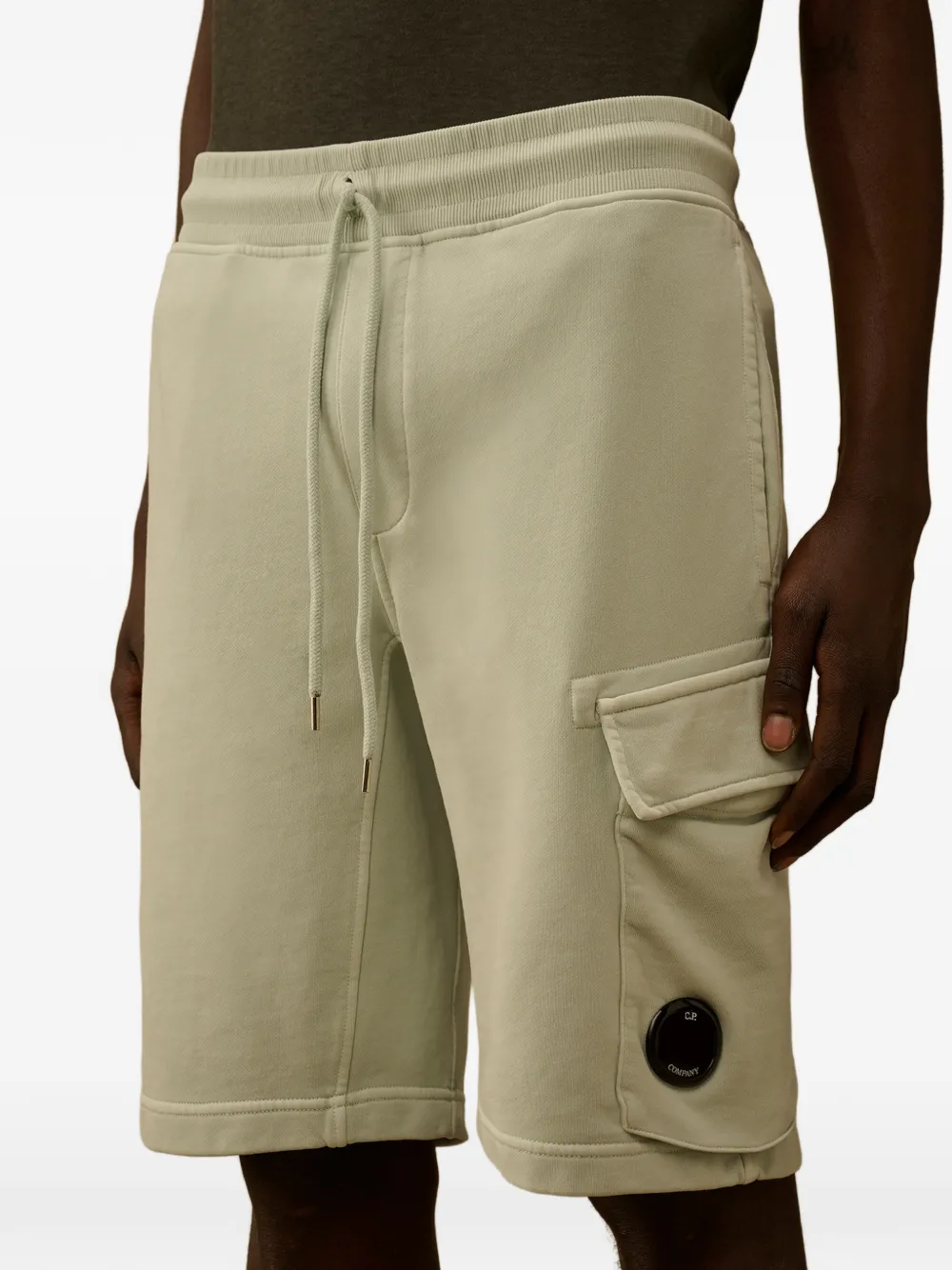 C.P. Company Katoenen cargo shorts met trekkoord detail Blauw