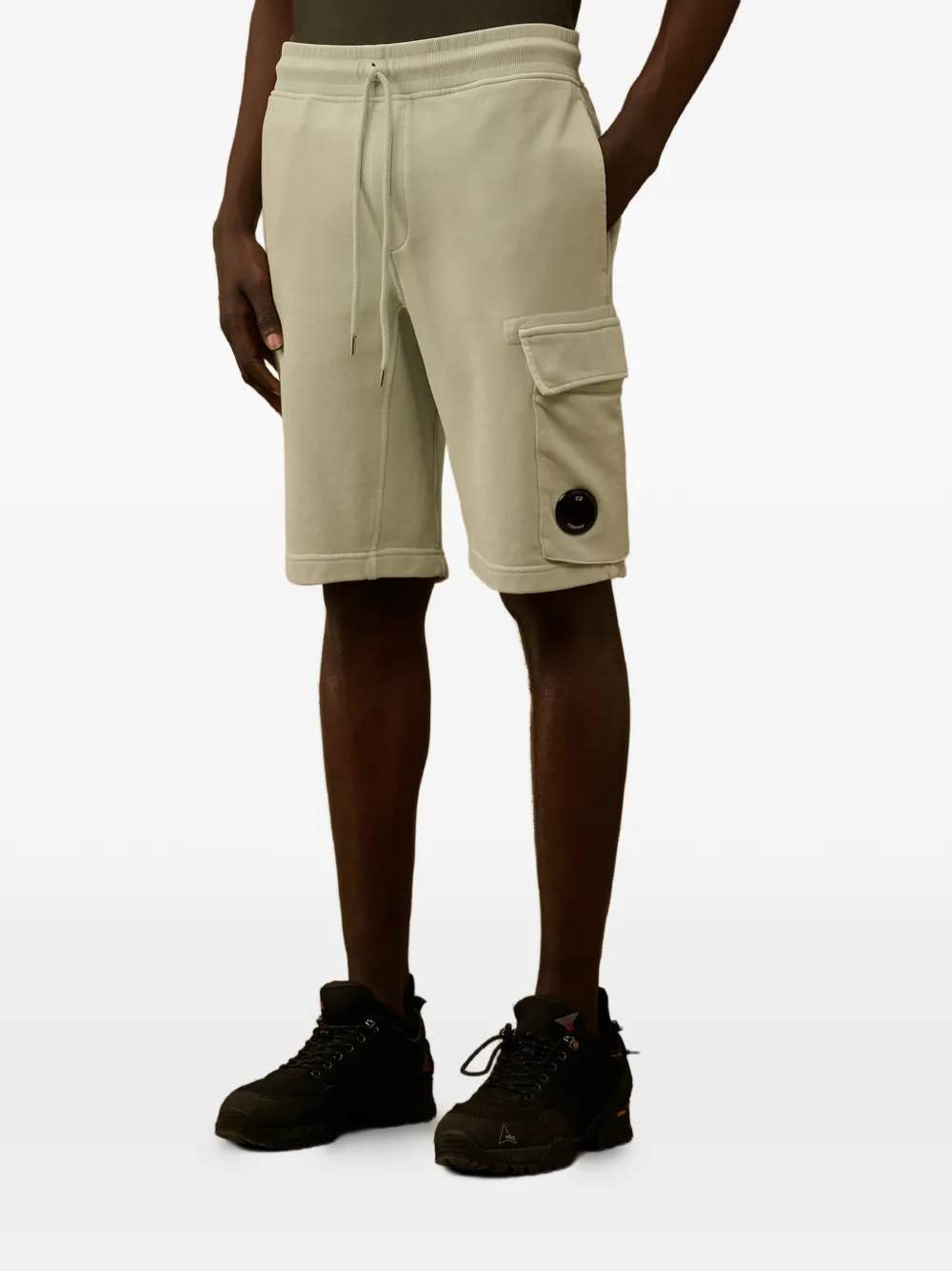 C.P. Company Katoenen cargo shorts met trekkoord detail Blauw