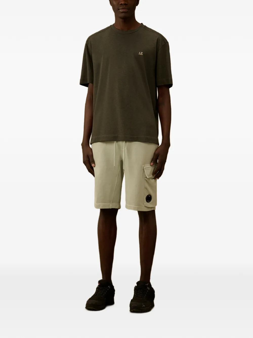 C.P. Company Katoenen cargo shorts met trekkoord detail Blauw