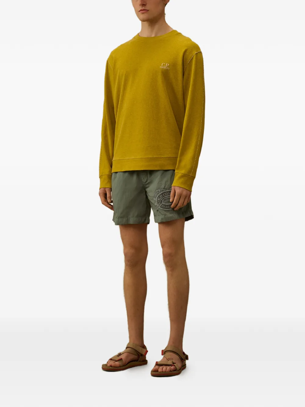 C.P. Company Jersey sweater met ronde hals Geel