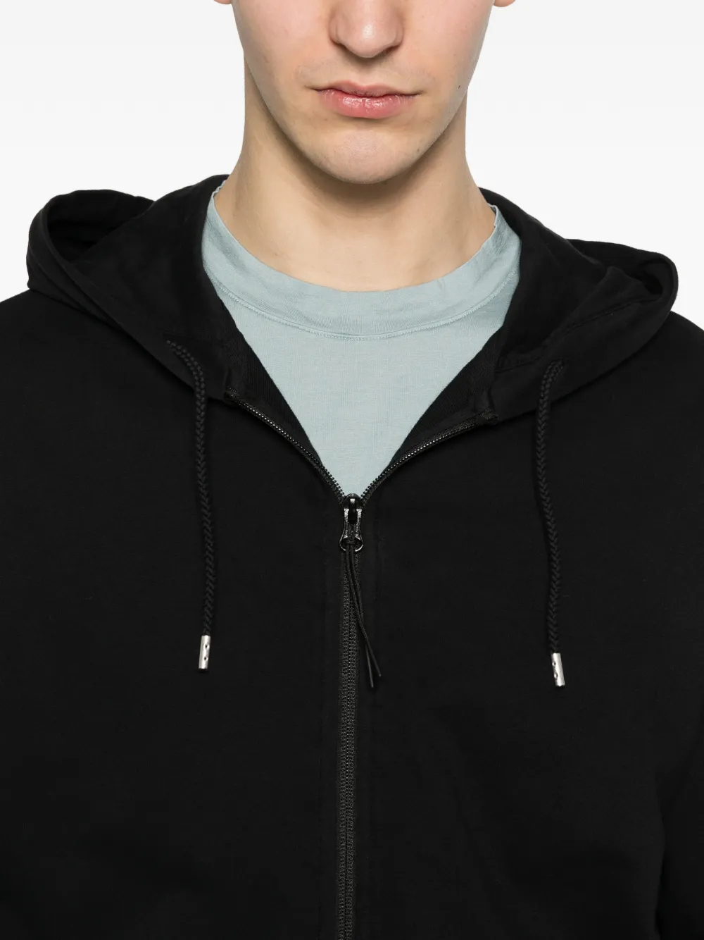 C.P. Company Light Fleece Zip Hooded Lens Sweatshirt | Black