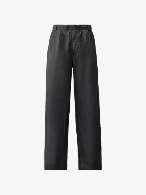 C.P. Company pleated logo-detail trousers