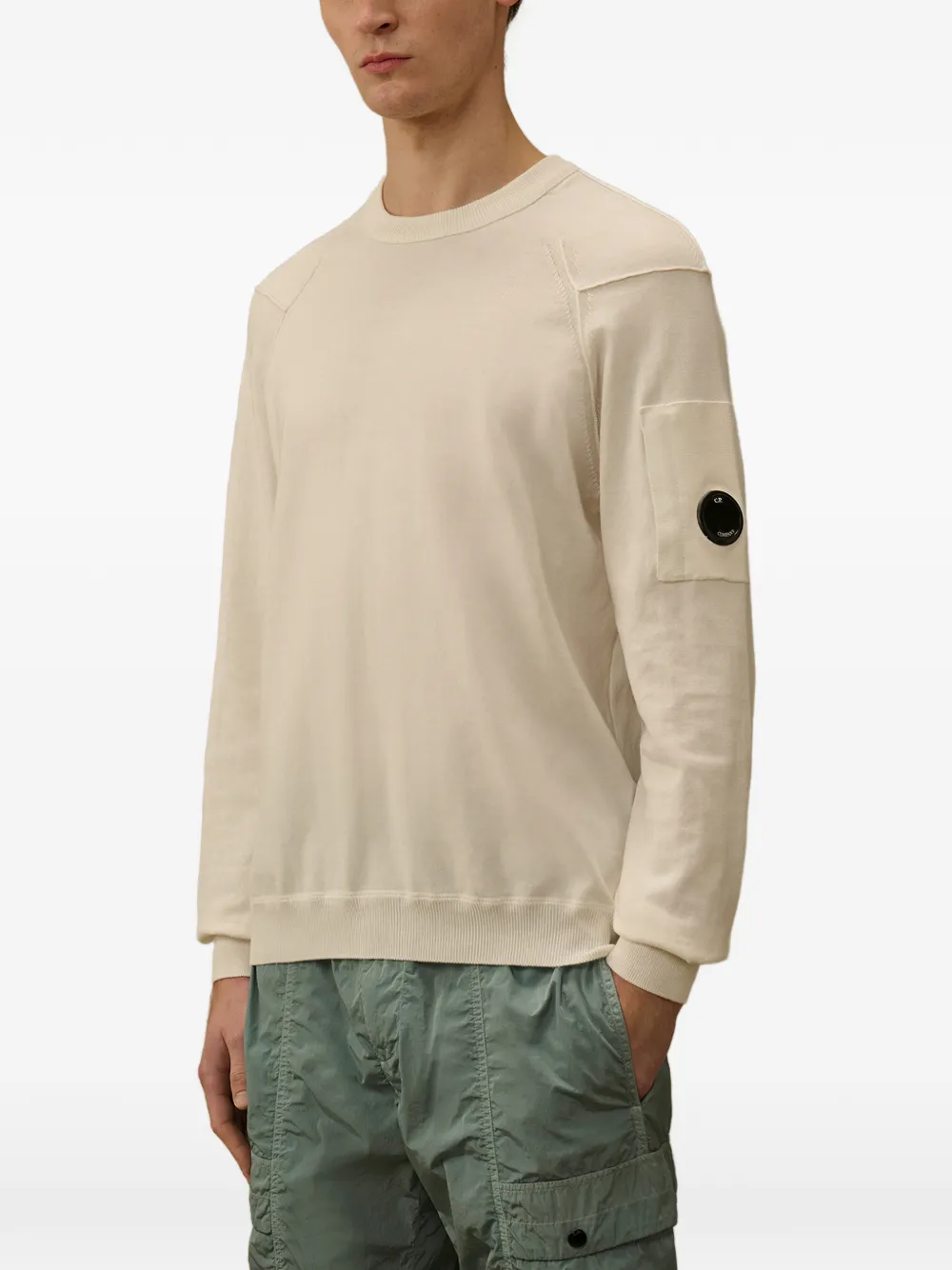 Lens-detail cotton sweater