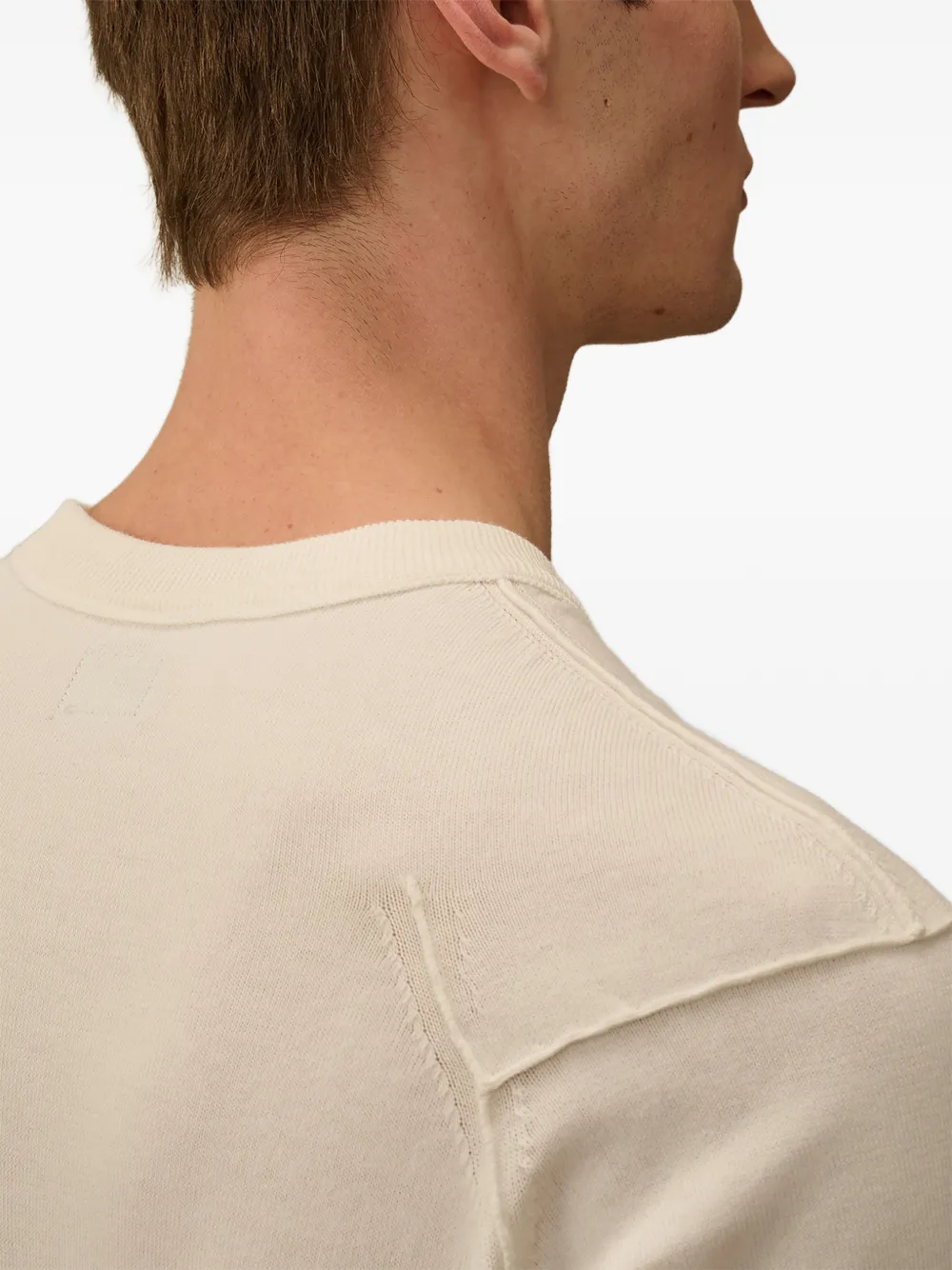 Lens-detail cotton sweater