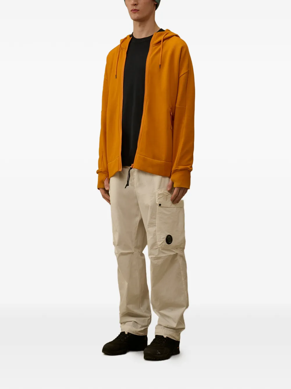 C.P. Company Hoodie met ritssluiting en lange mouwen Oranje