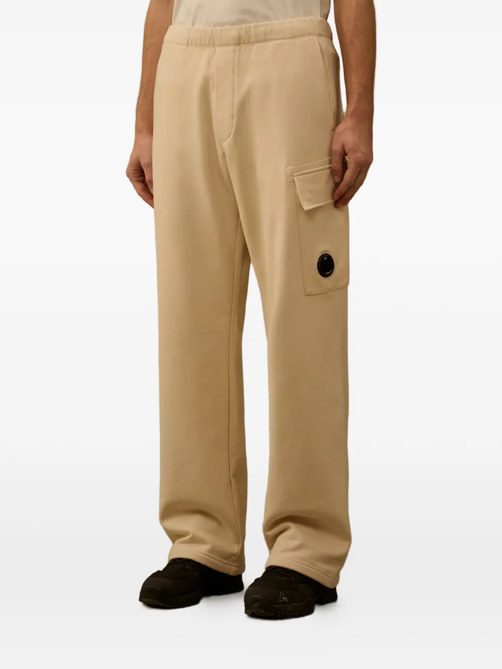C.P. Company Diagonal Raised katoenen trainingsbroek met cargo-zak Beige