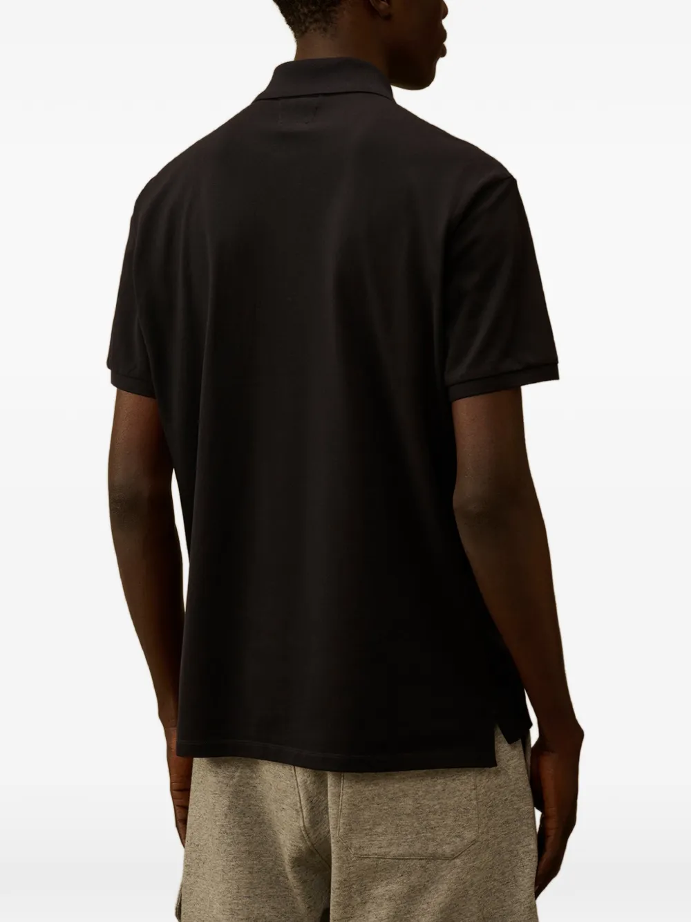 C.P. Company Katoenen poloshirt met puntkraag en korte mouwen Zwart