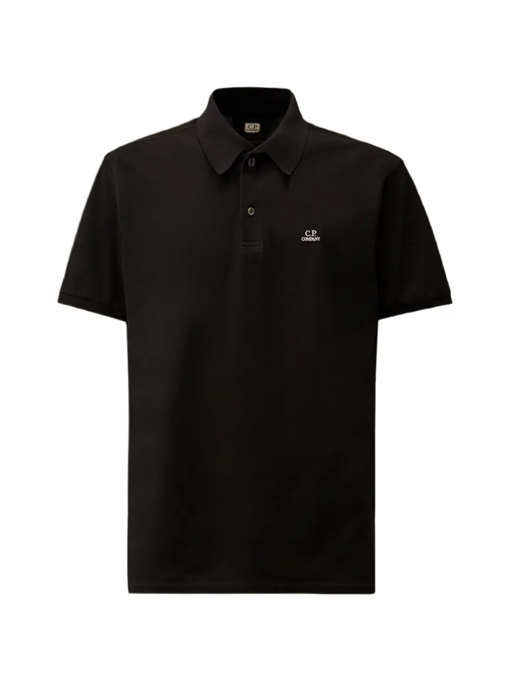 C.P. Company short-sleeve point-collar cotton polo shirt – Black