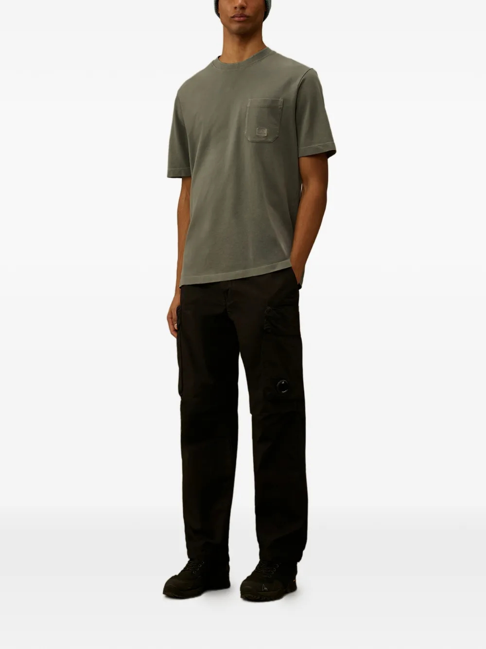 C.P. Company T-shirt met ronde hals en zak Grijs