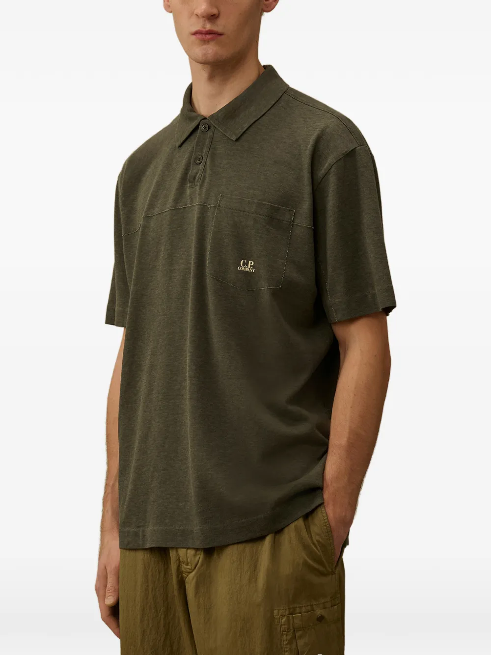 C.P. Company Poloshirt met borstzak Groen