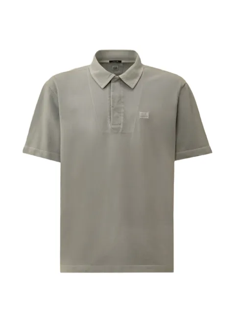 C.P. Company 24/1  piquet-button short-sleeve logo-patch cotton polo shirt