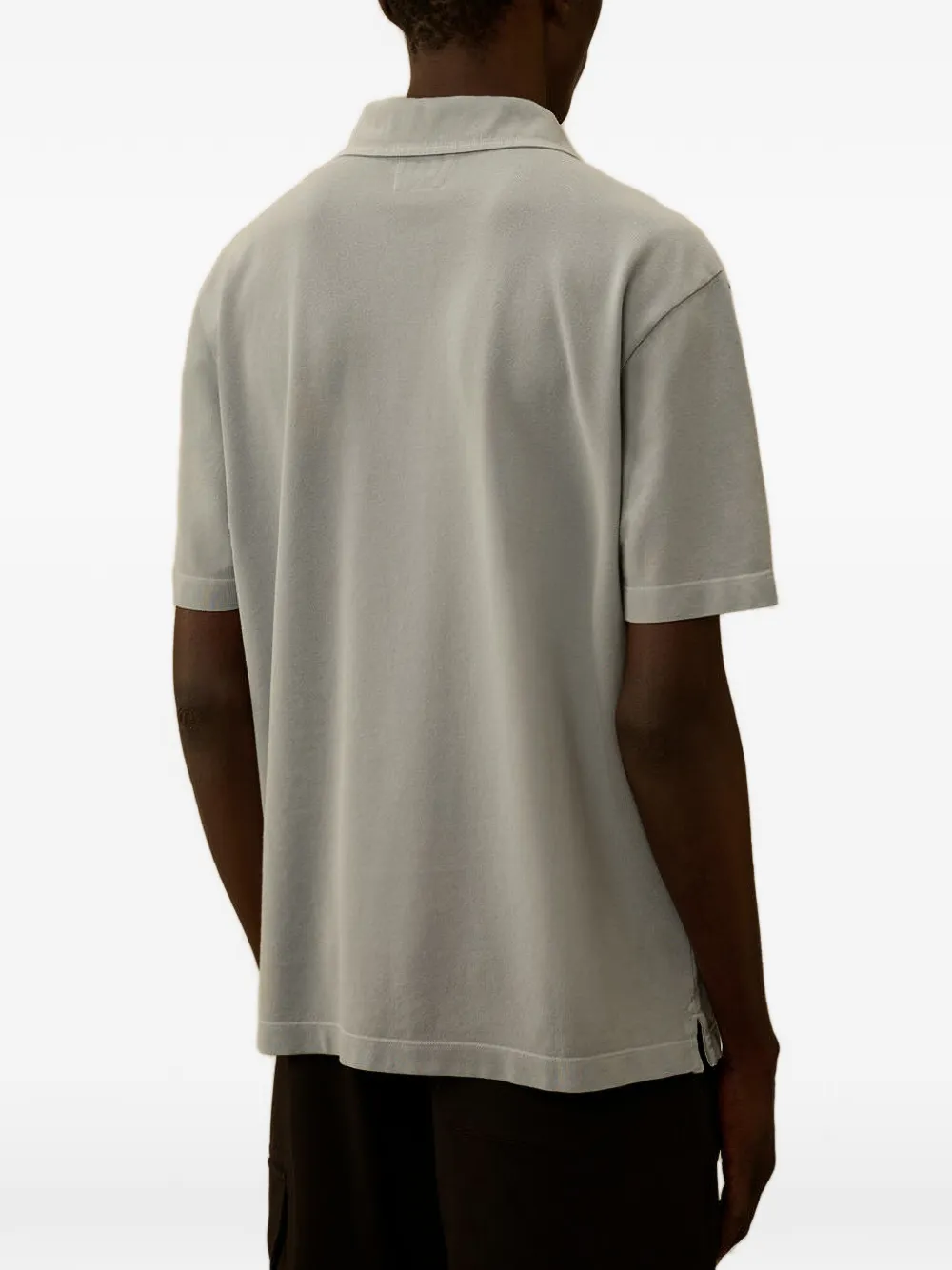 C.P. Company 24 1 katoenen poloshirt met korte mouwen en logopatch Grijs