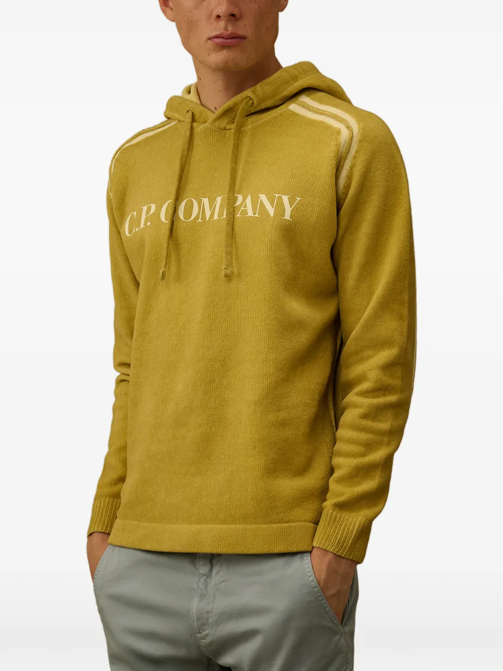 C.P. Company Hoodie met verstelbaar trekkoord Geel