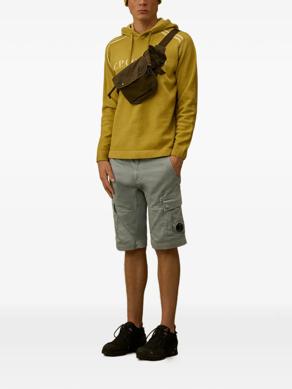 C.P. Company Hoodie met verstelbaar trekkoord Geel
