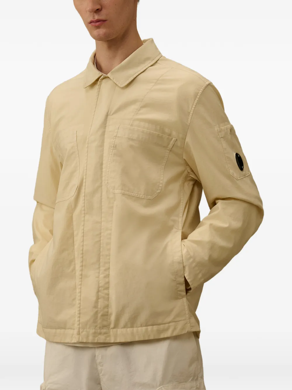 C.P. Company Shirtjack met borstzak en lange mouwen Beige