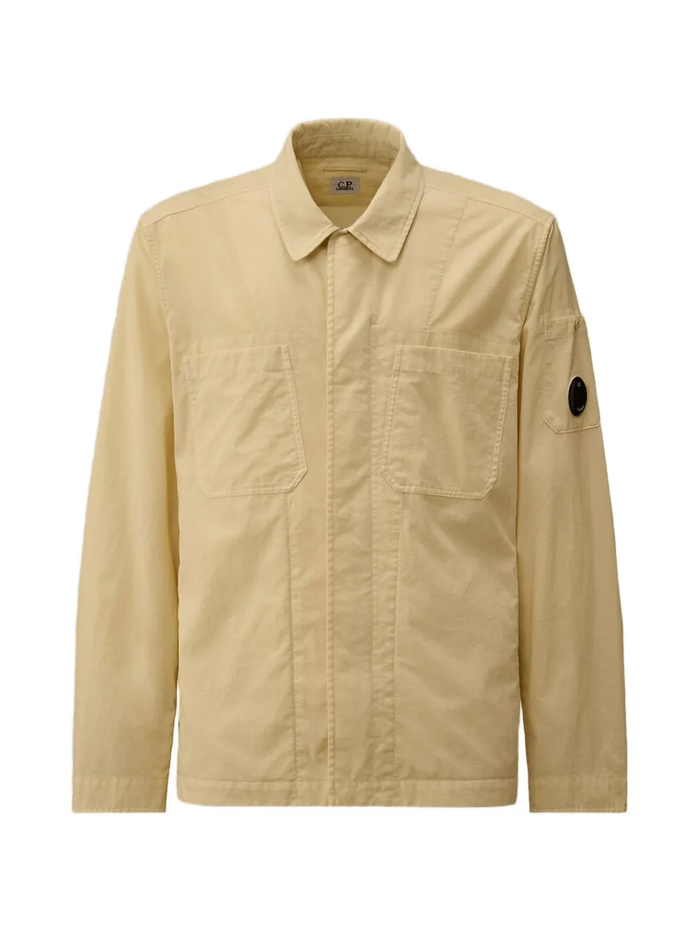 C.P. Company Taylon P Lens shirtjack met borstzakken en knoop Beige