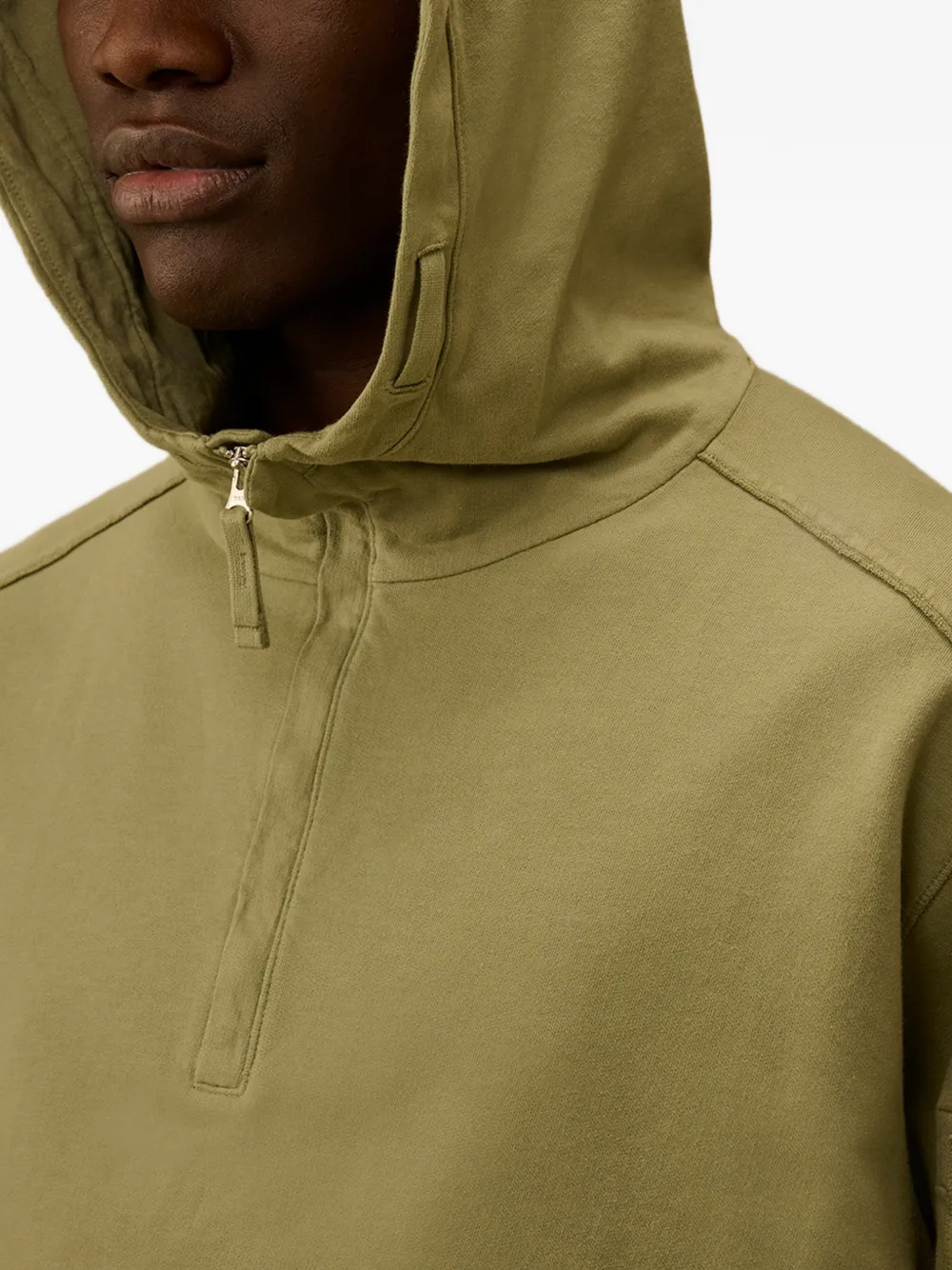 C.P. Company Hoodie met halve rits Groen